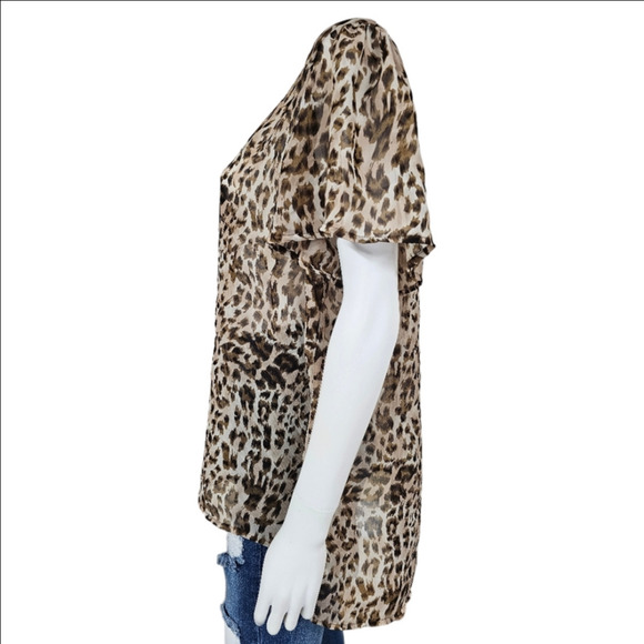 Forever 21 Plus Short Sleeve Animal Print Sheer Tunuic Size XL - Picture 2 of 9